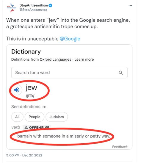 Google Amp 39 S Top Dictionary Definition Defined Jew As A Derogatory Verb Google Amp 39 S Top Dictionary Definition Defined Jew As A Derogatory Verb