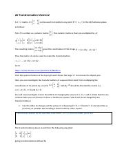 Graphicmaths 2D Transformation Matrices