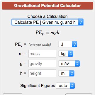 Gravitational Potential Energy Calculator