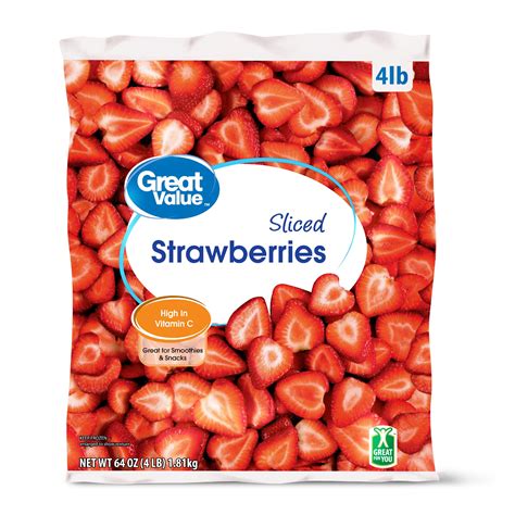 Great Value Frozen Sliced Strawberries 64 Oz For Breakroom Walmart Business Supplies