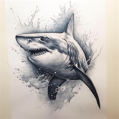 Great White Shark Drawings Tattoo