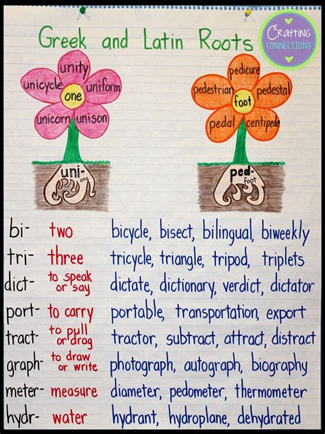 Greek And Latin Roots Anchor Chart Crafting Connections