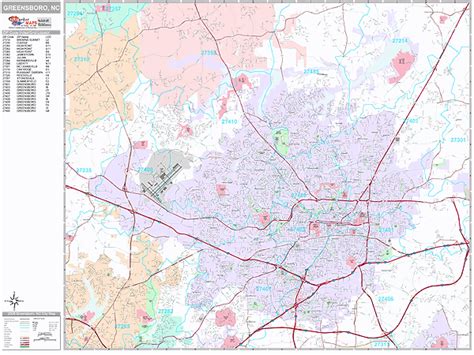 Greensboro Zip Codes Map Guilford County Zip Codes Map North Carolina