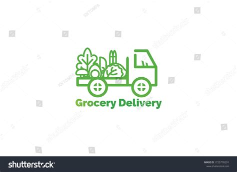 Grocery Delivery Service Logo Lebensmittel Lieferservice Anzeige Mit
