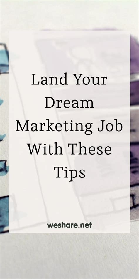 Guide How To Land Your Dream Marketing Job With Examples