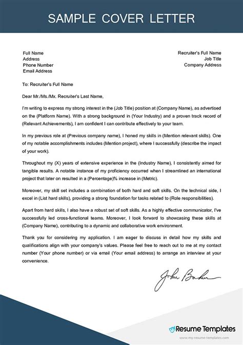 Guide To Writing A Cover Letter With Example And Sample Writing A