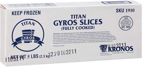 Gyro Meat Sliced Frozen Kronos Frozen Gyrokone Titan Beef And Lamb Cone 10 Lb Authentic Greek Gyro Meat 4 Cones Restaurant Gyro Cones