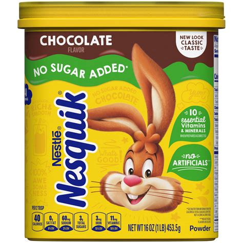 H E B Nestl Nesquik No Sugar Added Chocolate Flavor Powder Same Day