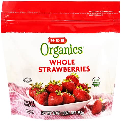 H E B Organics Frozen Whole Strawberries 10 Oz Central Market Really Into Food