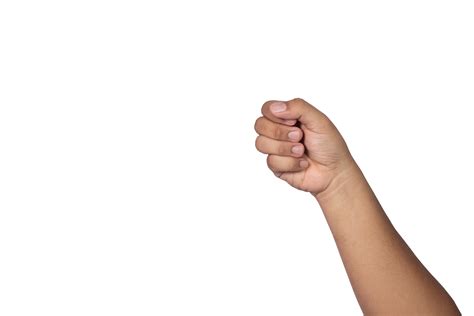 Hand Holding Something Like A Stick Isolated On A White Background Hand Holding Something Like A Stick Isolated On A White Background