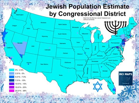 Hanukkah Article The Geography Of Jews In America Mci Maps