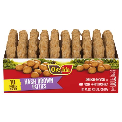 Hash Browns Ore Ida Golden Hash Brown Patties 2 8 Lbs 6 Ct Costco Hash Browns Frozen