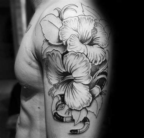 Hawaiian Flowers Tattoos For Men