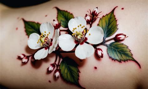 Hawthorn Flower Tattoo