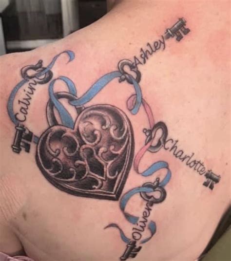 Heart Lock And Key Tattoo With Names At Tommy Bautista Blog