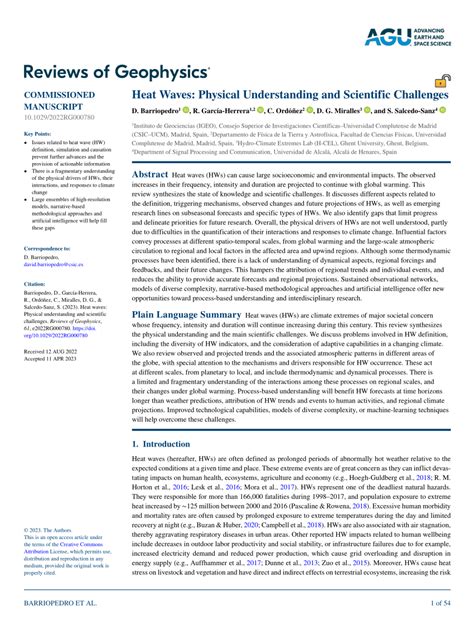 Heat Waves Physical Understanding And Scientific Challenges Barriopedro 2023 Reviews Of Geophysics Wiley Online Library Heat Waves Physical Understanding And Scientific Challenges Barriopedro 2023 Reviews Of Geophysics Wiley Online Library