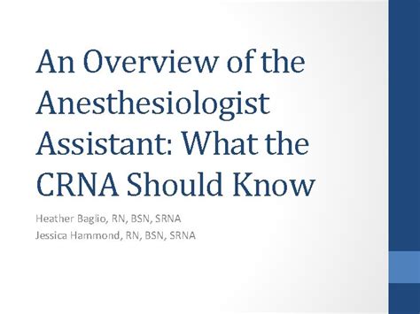 Heather Baglio Rn Bsn Srna Jessica Hammond Rn Bsn Srna Ppt