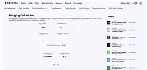 Hedging Calculator Action Network