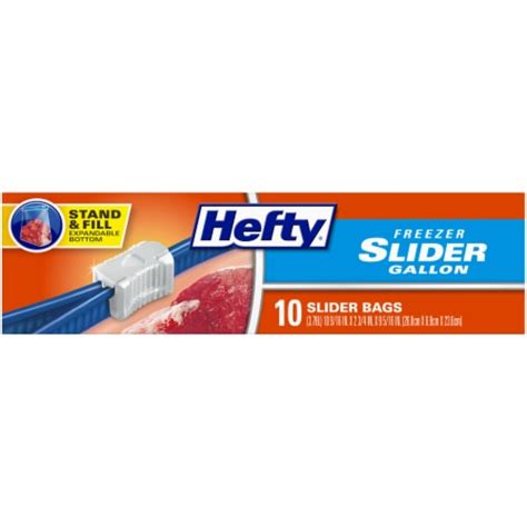 Hefty Gallon Freezer Slider Bags 10 Ct Kroger