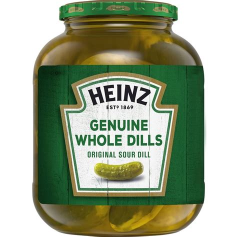 Heinz Genuine Whole Original Sour Dill Pickles 46 Fl Oz Delivery Or