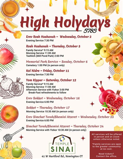 High Holy Days Temple Sinai Reform Temple In Newington Ct