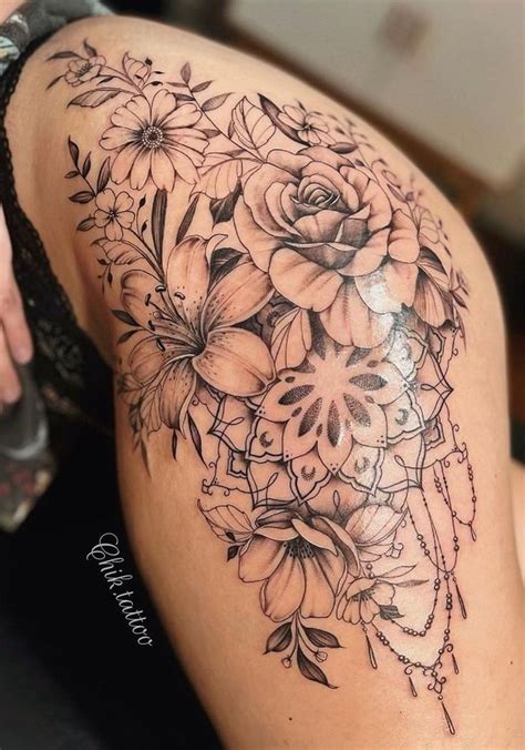 Hip And Thigh Tattoo Designs