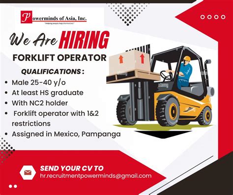 Hiring Alert Forklift Operator Hiring Hiringnow Hiringalert Hiring Alert Forklift Operator Hiring Hiringnow Hiringalert