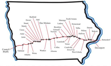 Historic U S Route 6 Iowa Tourism Map Travel Guide Things To Do