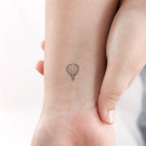Hot Air Balloon Temporary Tattoo Mini Mountain Design