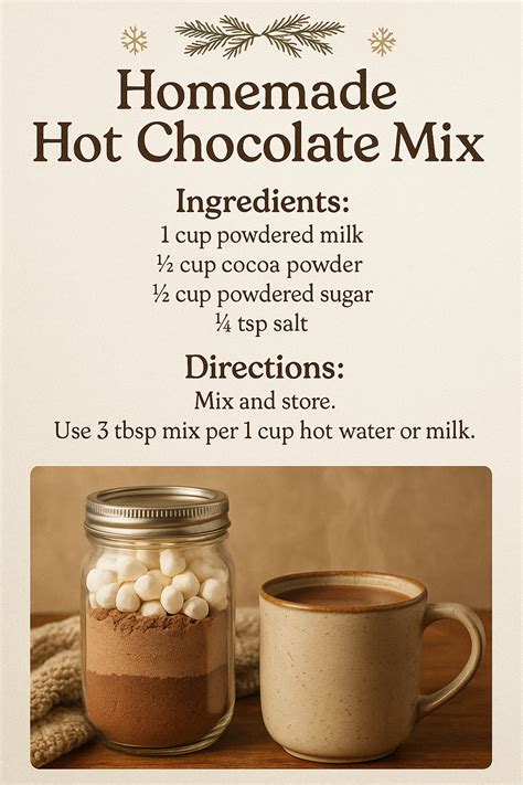 Hot Chocolate Mix Recipe Only 4 Ingredients With Powdered Milk