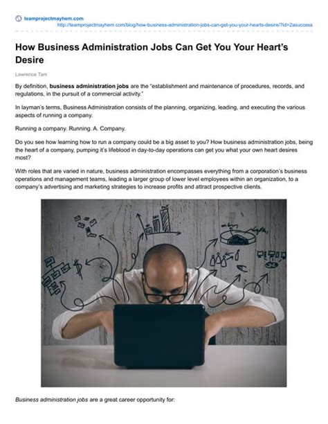 How Business Administration Jobs Can Get You Your Heart Amp 39 S Desire Team