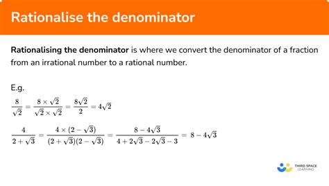 Rationalize the Denominator