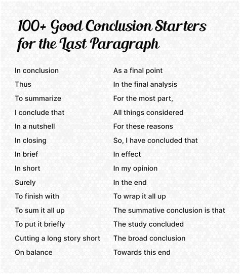 How Do You Start A Conclusion Top 100 Conclusion Starters You Never How Do You Start A Conclusion Top 100 Conclusion Starters You Never