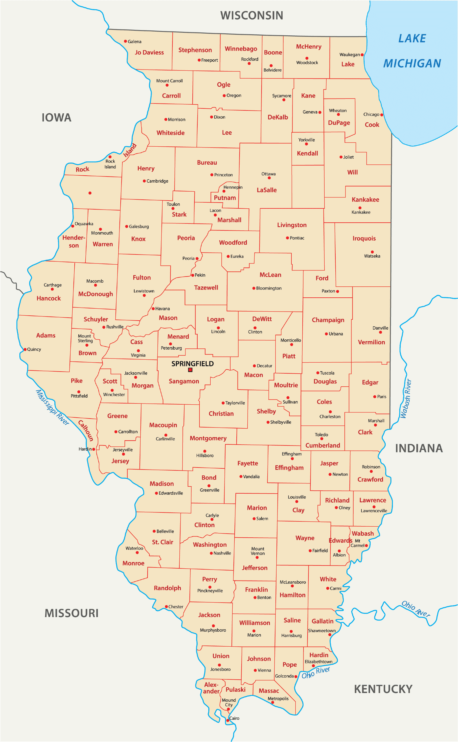 102 Counties in Illinois