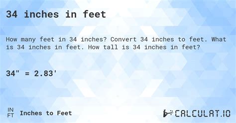 5 Feet in 34 Inches