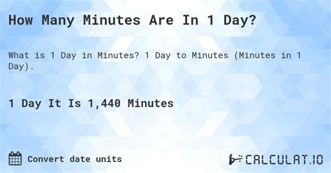 How Many Minutes In One Day