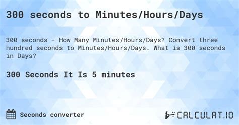 How Many Minutes Is 300 Seconds