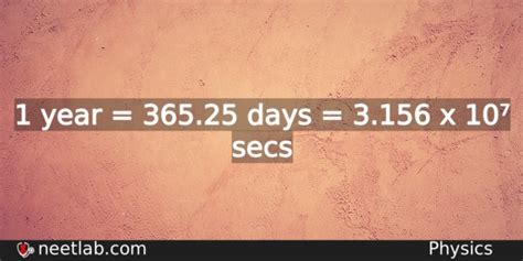 How Many Seconds In 1 Year Neetlab