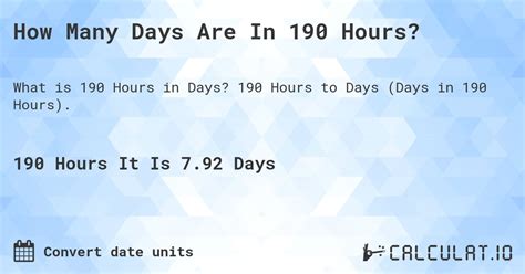 How Many Years Are In 2 190 Days Calculatio