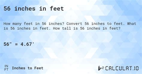 56 inches in feet height conversion