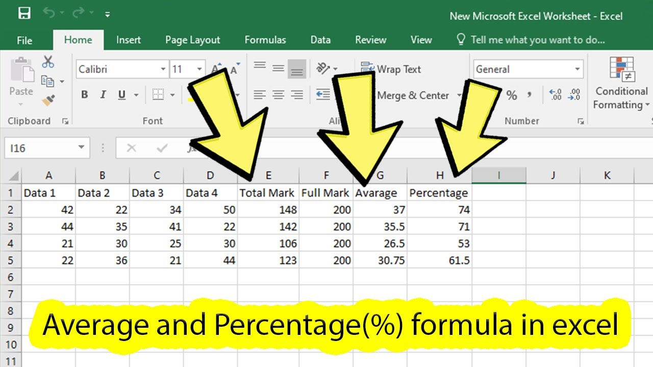 How To Calculate Marks Percentage In Excel Youtube How To Calculate Marks Percentage In Excel Youtube