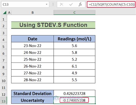 How To Calculate Uncertainty In Excel