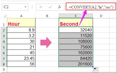How To Convert Between Hours Minutes Seconds Or Days In Excel