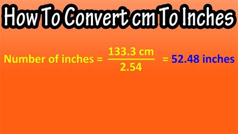 How To Convert Change Centimeters Cm To Inches Explained Formula