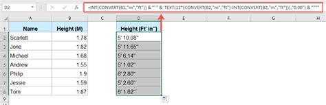 How To Convert Cm Or M To Feet And Inches In Excel
