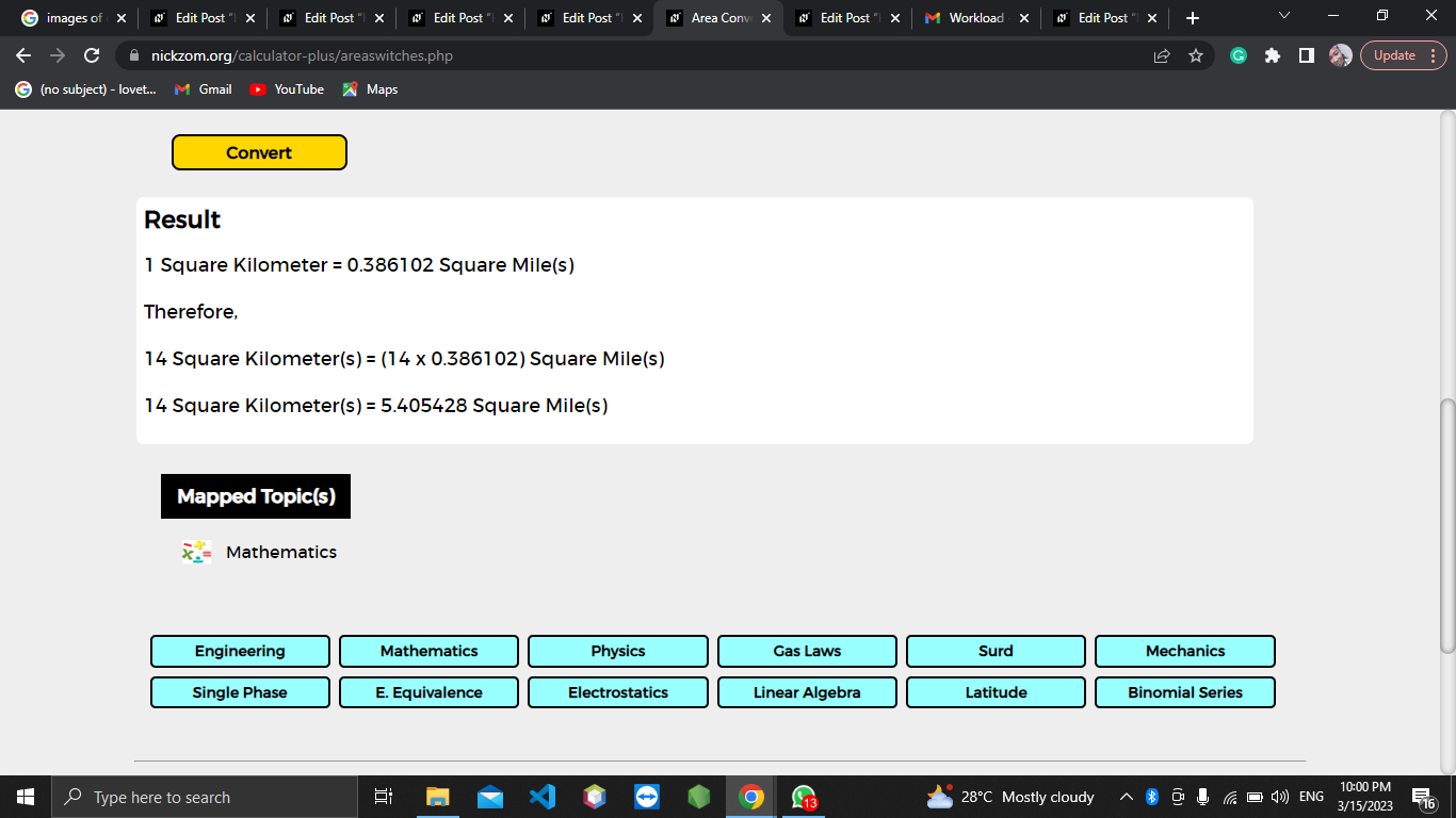 How To Convert Square Miles To Square Kilometers Area Units