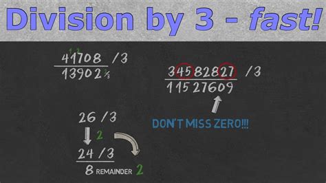 How To Divide By 3 Fast Quick Mental Math Trick For Division By 3