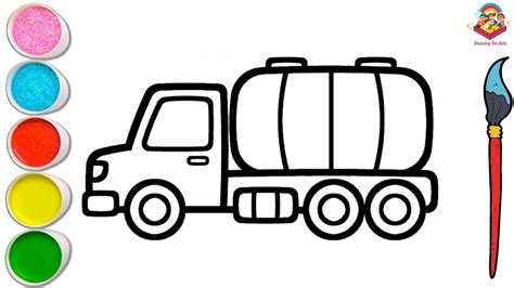 How To Draw A Truck Drawing And Colouring For Kids