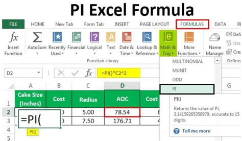 How To Enter Pi In Excel Earn And Excel