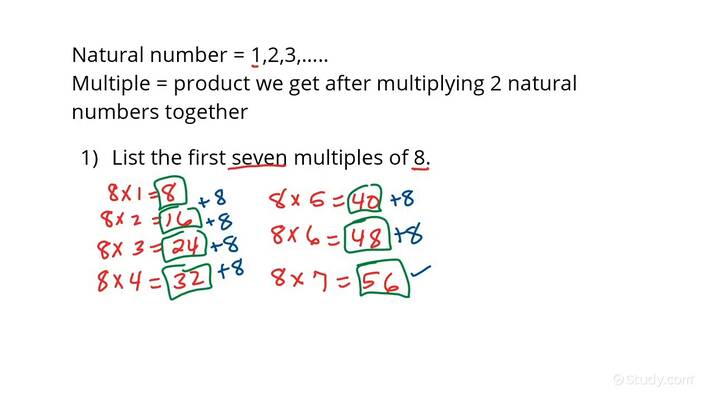 How To Find Multiples Of A Number Algebra Study Com